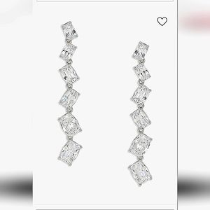 GORGEOUS Unique CZ Linear Drop Earrings